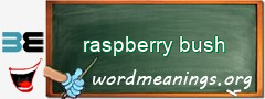 WordMeaning blackboard for raspberry bush